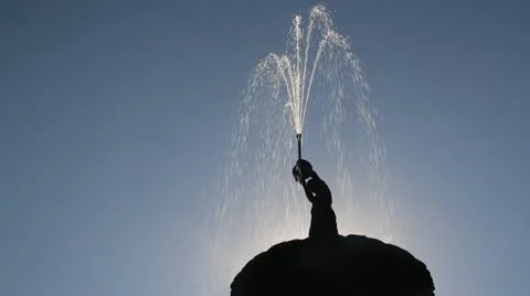 Fountain Silhouette Stockbeeldmateriaal 14790483