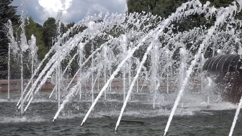 Fountain in Slow Motion. Stock Footage 98304715
