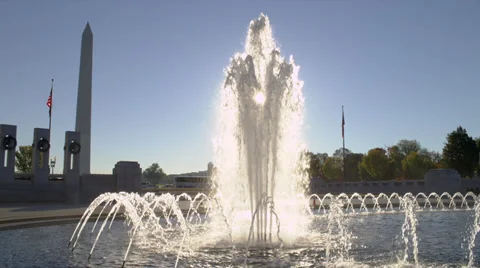 Fountain in Slow-Motion in Washington, DC Stock Footage