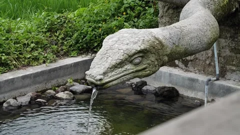 Fountain snake statue 17 Stock Footage 260180945