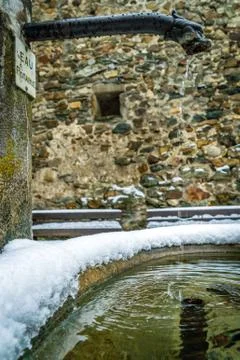 Fountain with snow Foto stock