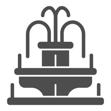 Fountain solid icon, Amusement park concept, park fountain sign on white Stockillustratie