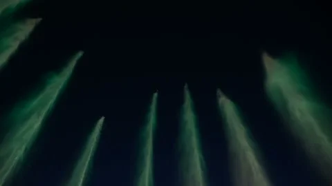 Fountain splashes in the night sky Stock Footage 110757216