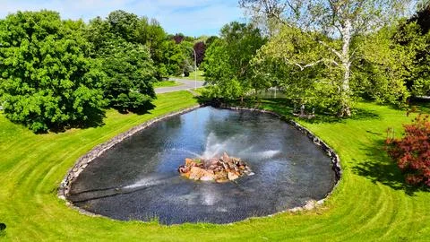 Fountain Spouting - Upper Onondaga Park - Syracuse, NY Foto stock