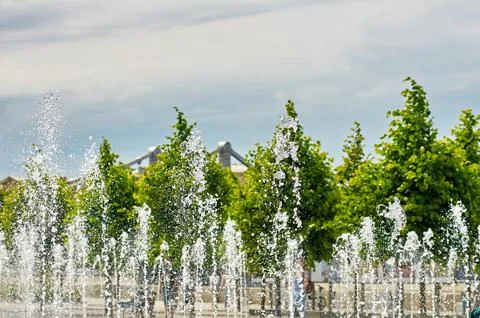 Fountain spray. splash Stock Photos