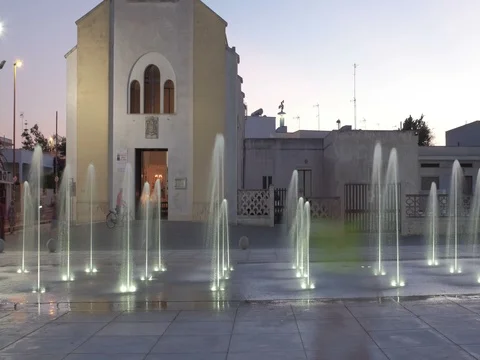 Fountain square curch pan Stock Footage 78774985