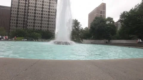 Fountain square Stock Footage 8853375