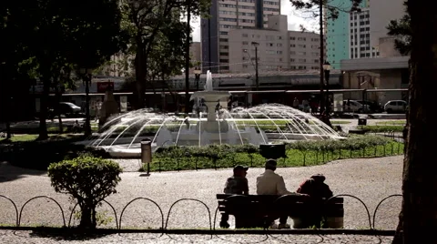 Fountain on a square Stock Footage 41876620