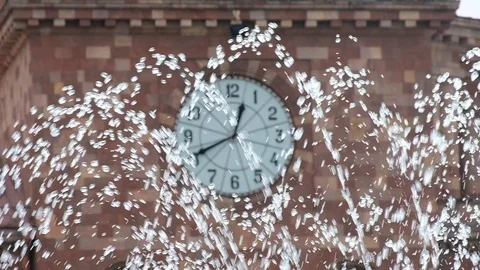 Fountain in the square Stock Footage 123839647