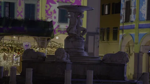 – Fountain in the square of leon's { piazza dei leoni }. Stock Footage 300203427
