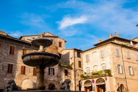 Fountain in the square Stock Photos