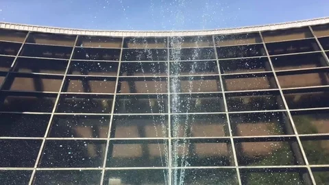 Fountain at St. Albert Place - close up Stock Footage 123170034