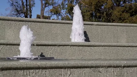 Fountain on the steps in the park Stock-Footage 76459896