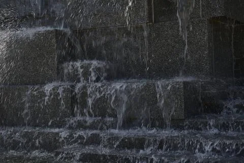 Fountain - stone blocks Stock Photos