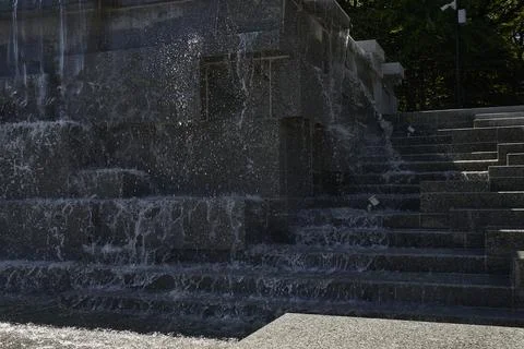 Fountain - stone blocks Stock Photos