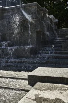 Fountain - stone blocks Stock Photos