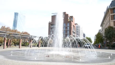 Fountain on the street Stock Footage 81699475