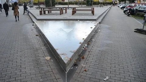 Fountain on the street Stock Footage 81699569