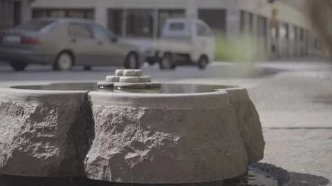 Fountain in street Stock Footage 88996480