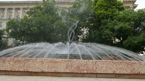 Fountain on street in Sofia Stock Footage 96091880