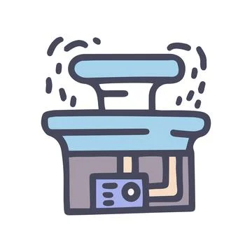 Fountain structure color vector doodle simple icon Stock Illustration