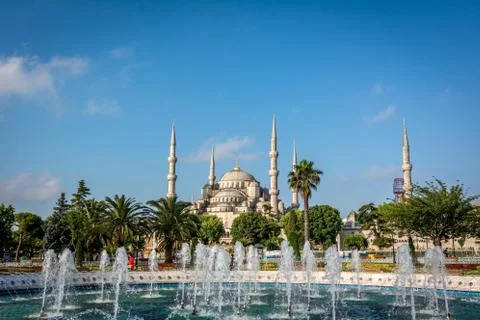 Fountain in the Sultan ahmet square. Blue mosque, Istanbul, Turkey. Stock Photos
