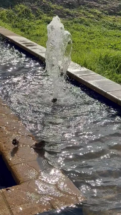 Fountain in Sunlight Stock Footage 324760915