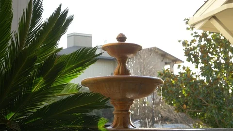 Fountain at Sunset Tracking Shot Vídeo Stock 87518155