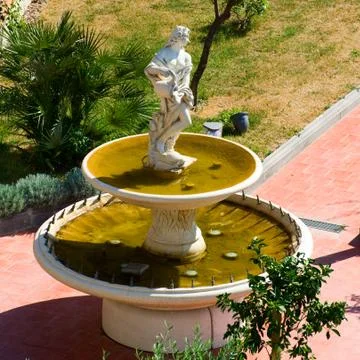 Fountain on the terrace Stock Photos
