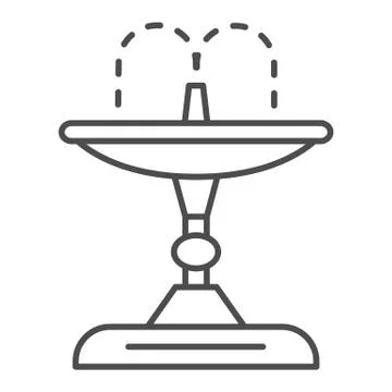 Fountain thin line icon, Garden and gardening concept, park water decoration Stockillustratie