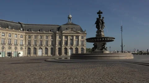 The Fountain of the Three Graces in Bordeaux Video stock 55843109