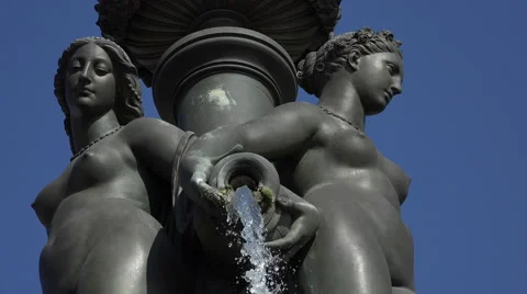 The Fountain of the Three Graces in Bordeaux Video stock 55851355
