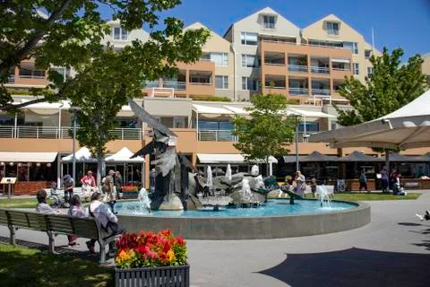 Fountain in a town square Stock Photos