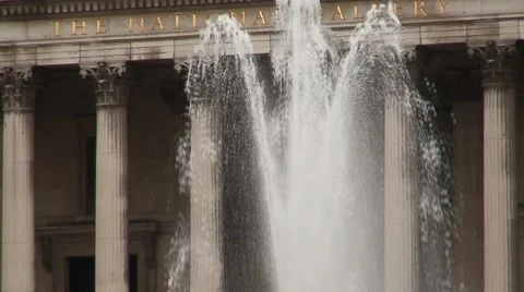 Fountain in Trafalgar Square Stock Footage 996037