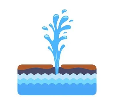 Fountain from underground. source of water. Stock Illustration