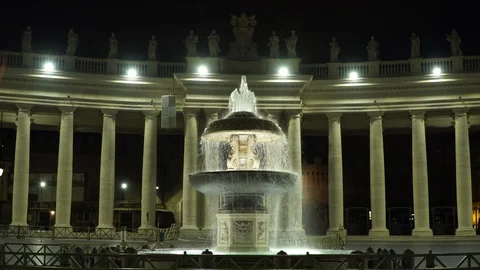 Fountain in vatican square Stock Footage 101475359