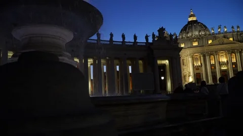 Fountain in vatican square Stock Footage 101475889
