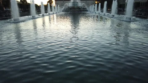Fountain at VDNKH during sunset Video stock 156064155