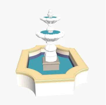 Fountain vector,Architecture, architectural decoration Stock Illustration