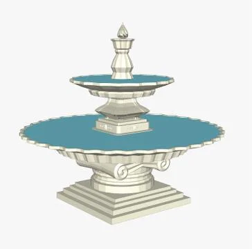 Fountain vector,Architecture, architectural decoration Stock Illustration