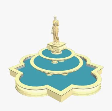 Fountain vector,Architecture, architectural decoration Stock Illustration