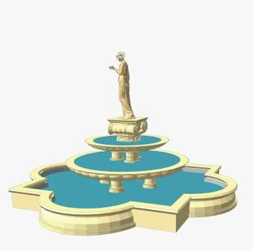 Fountain vector,Architecture, architectural decoration Stock Illustration