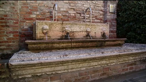 Fountain in Venice Stock Footage 74464191