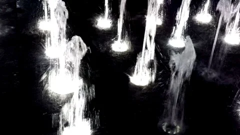 The fountain view at night is beautiful. Stock Footage 110954607