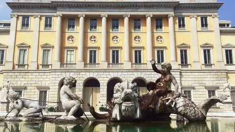 Fountain of villa olmo in como Stock Footage 118650214