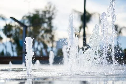 Fountain Water Background Stock Photos