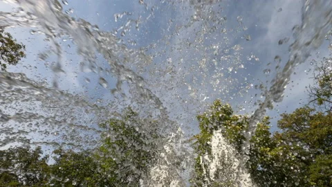 Fountain water, low angle view Video stock 138752352