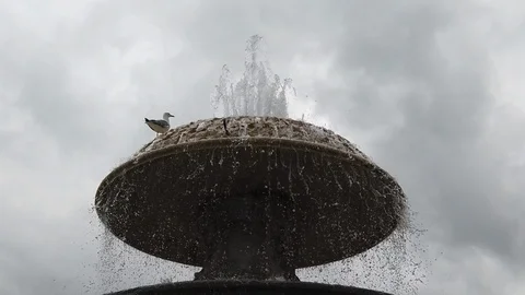 Fountain water in slow motion Stock Footage