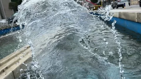Fountain water in slow motion Video stock 228734085