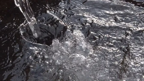 Fountain Water, Slow Motion, HD Stock Footage